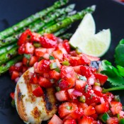 Cilantro Lime Grilled Chicken with Strawberry Salsa (via Closet Cooking)