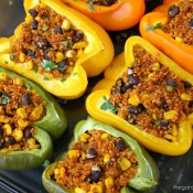 Mexican Quinoa Stuffed Peppers (via The Garden Grazer)