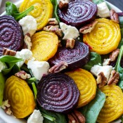 Roasted Beet, Spinach and Goat Cheese Salad (via Recipe Runner)