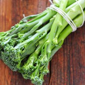 A natural hybrid of broccoli and gailan. More commonly known as Broccolini.